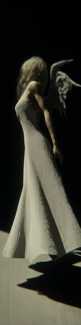 Free aesthetic bookmark featuring an angel turning away